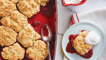 Midwest Made: Roasted Strawberry Longcake with Yogurt Whipped Cream