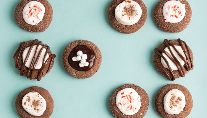 Hot Chocolate Thumbprint Cookies