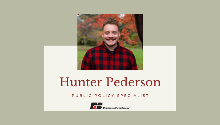 headshot of Hunter Pederson with text