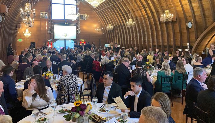 Photo of venue with attendees at tables for inaugural Ag Day Gala