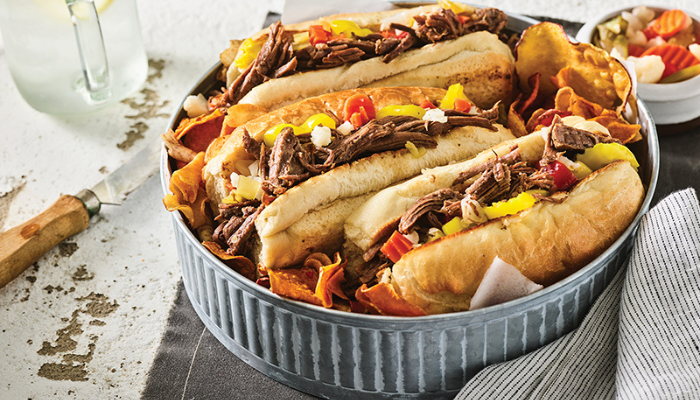 Photo of prepared slow cooker Italian Beef Sandwich