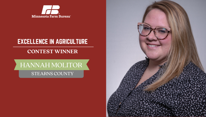 infographic with hannah molitor headshot and text with award information