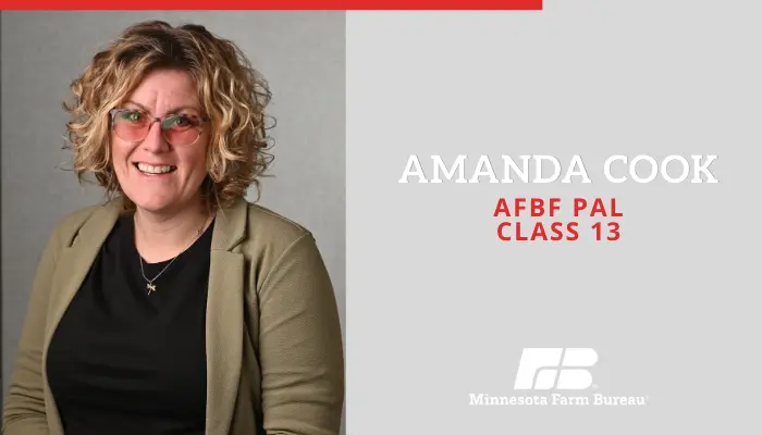 graphic with Amanda Cook headshot and text Amanda Cook AFBF PAL Class 13