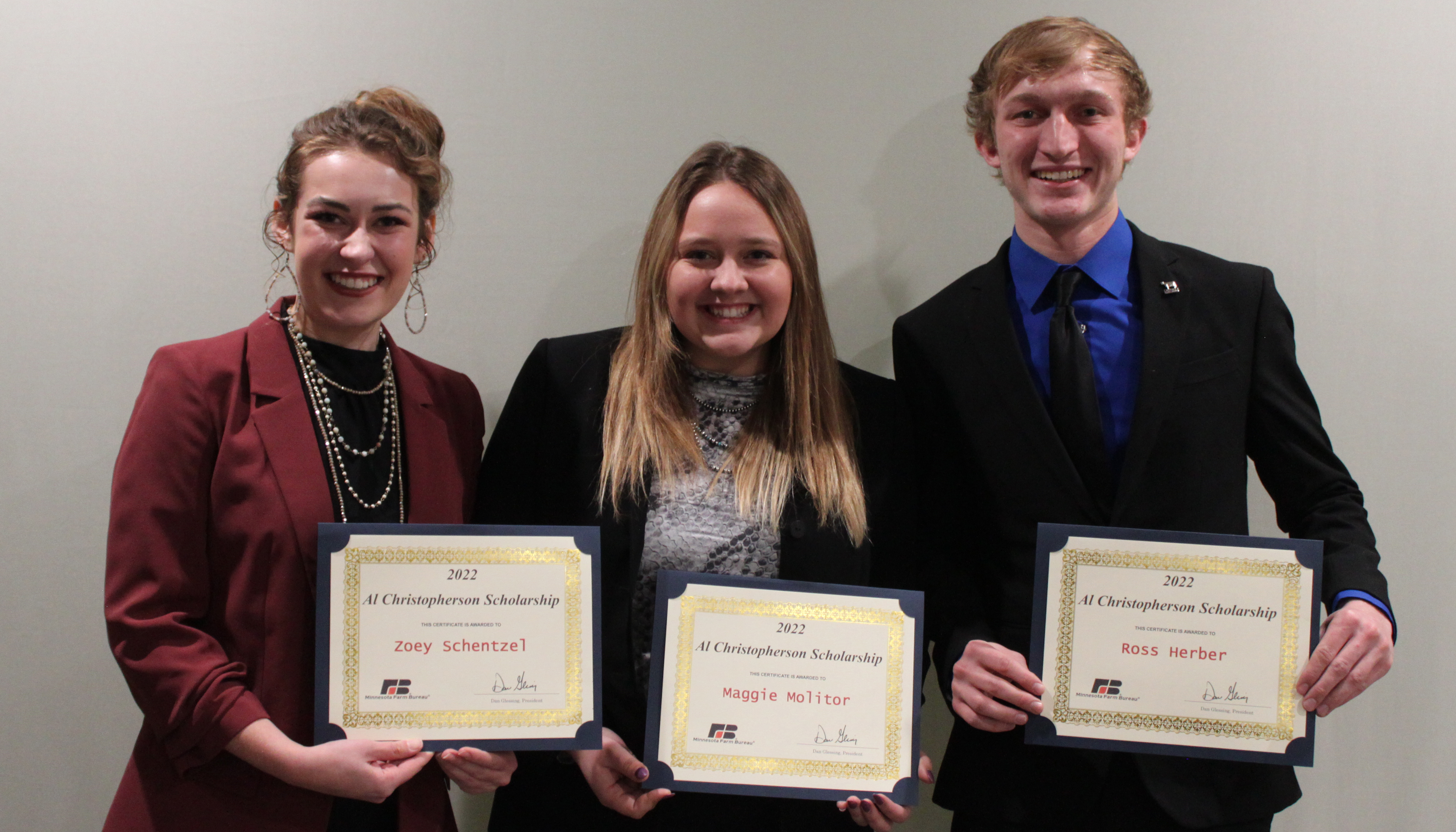 Scholarship winners Kendra Waldenberger and Jaylynn Frandrup