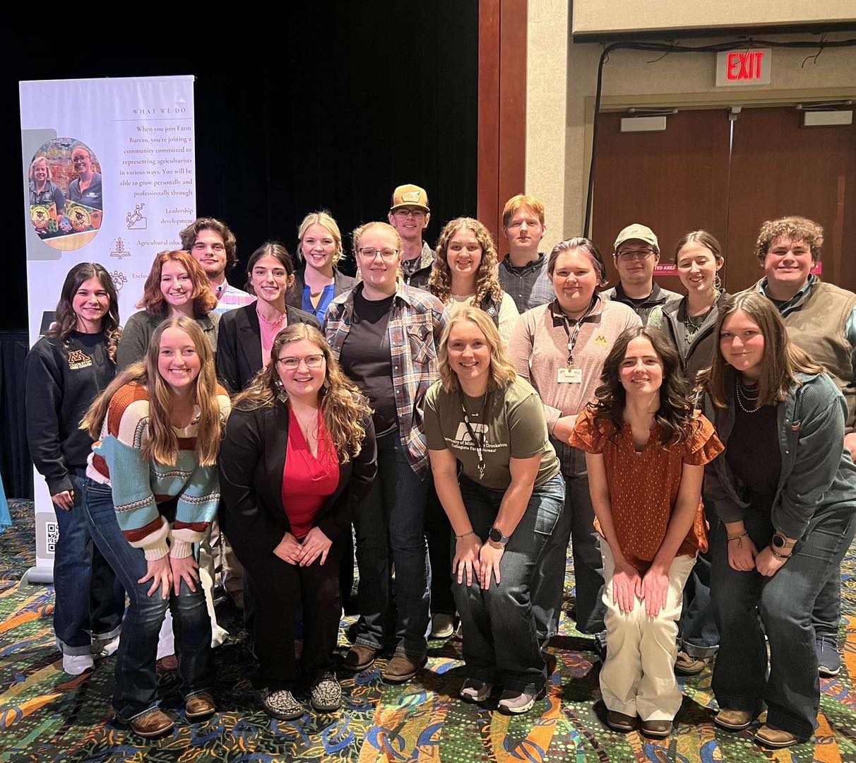 group of college students posed for picture